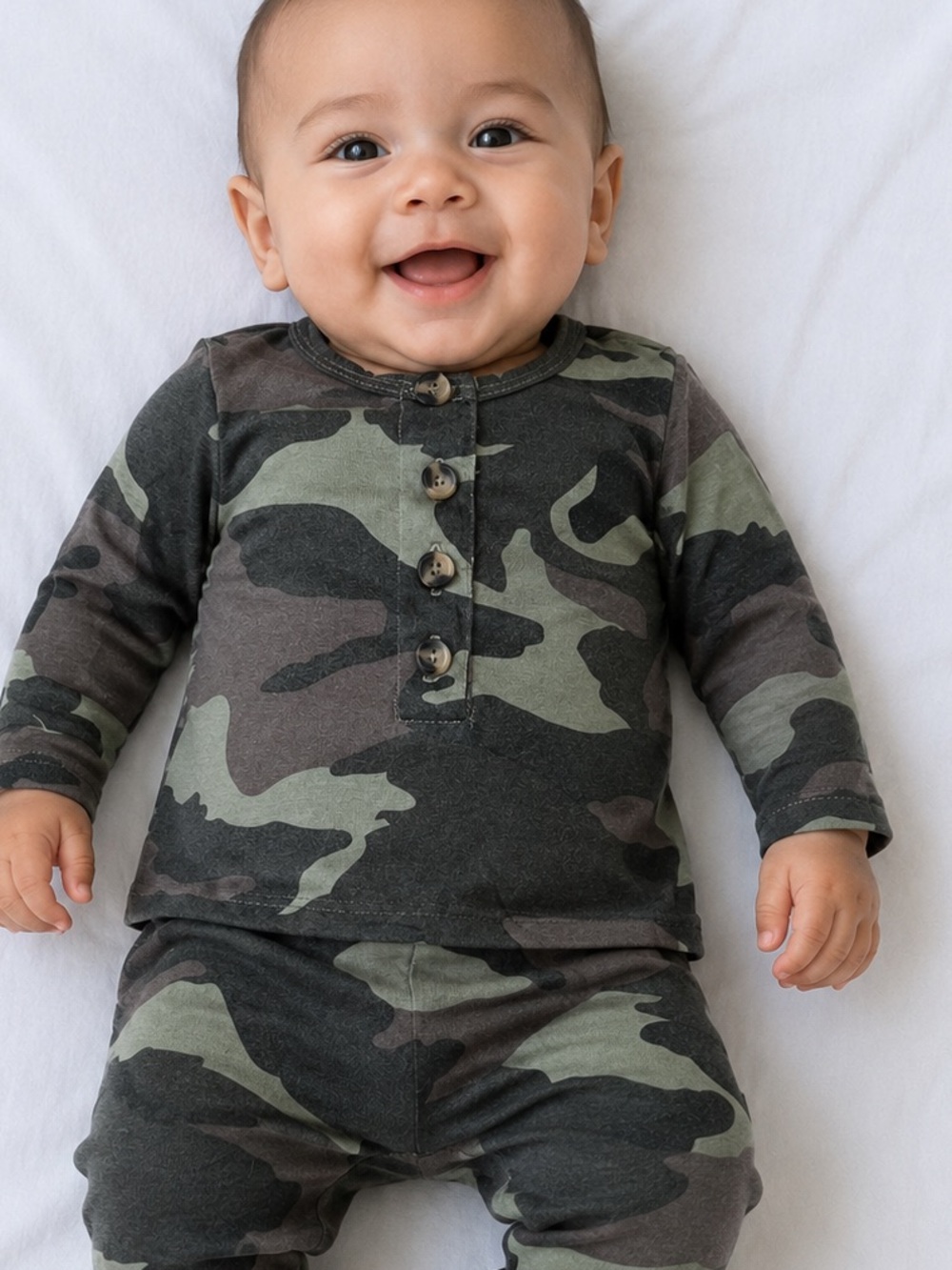 Lou Lou & Company Camo Top - 3-6 MTH - TOP ONLY
